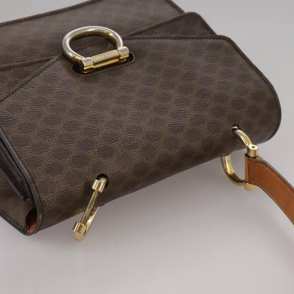 CELINE Macadam Canvas Hand Bag Pvc Leather Brown - Picture 6 of 12